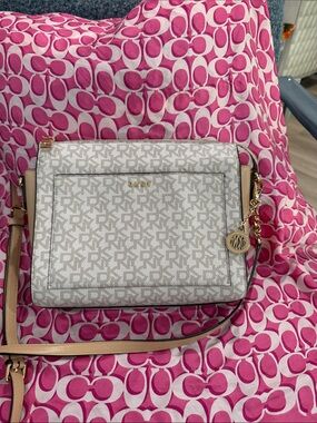 DKNY Neutral Logo Crossbody with Gold Charm